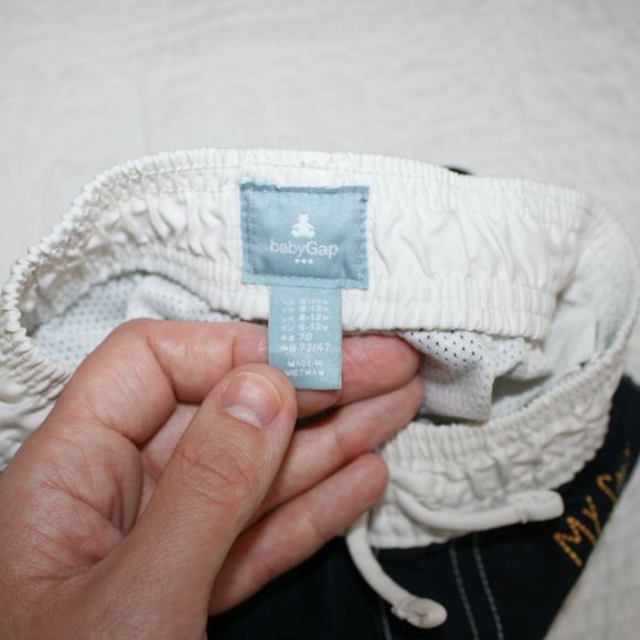 3/$20 Baby boy blue swim trunks 6-12 months - Picture 9 of 11
